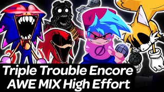 Triple Trouble Encore AWE Mixed High Effort Playable with ingame cutscenes | Friday Night Funkin'