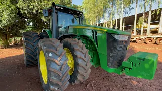 Mostrando o trator novo jonh deere 8345r