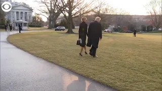 President Trump leaves the White House