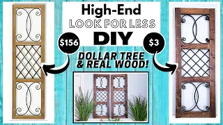 HIGH END DIY Look for Less | Wood & Faux Iron Wall Decor | Shutter Style | DOLLAR TREE & Wood for $3