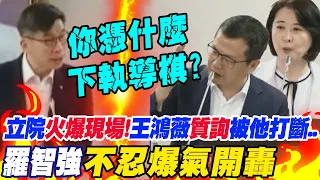 立法院"火爆現場"!王鴻薇"質詢到一半"被鍾佳濱打斷..羅智強不忍開轟:"你憑什麼下執導棋"?!