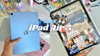 iPAD AIR 5 BLUE | APPLE PENCIL 2|  UNBOXING + ACCESSORIES