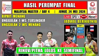 Hasil 8 Besar Malaysia Master 2024 Hari Ini Day 4 ~ RINOV/PITHA Menang ~ Unggulan 1 WS Tersingkir