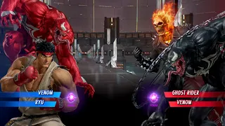 Venom & Ryu Vs Ghost rider & Venom [Very Hard]AI Marvel Capcom infinite