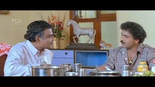 Ravichandran Eating Breakfast in Madhu's House | Annayya Kannada Movie Scene