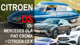 Citroën DS vs Citroën C5 X, Fiat Croma i Mercedes GLA. Test komfortu