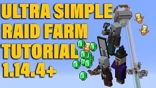 Super Simple Raid Farm Tutorial (3500 Emeralds & 350 Totems per/h) | Minecraft 1.14.4-1.19+