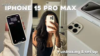 IPHONE 15 PRO MAX 🤍 White Titanium | unboxing, setup + what's on my iphone