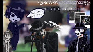 My comfort characters react to each other {Sniper mask} [part 4]