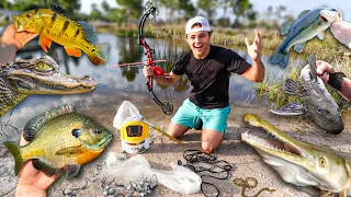 Catching MULTI-SPECIES FISH DEEP in the Florida Everglades!! (crazy)