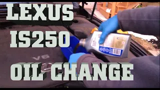 How to change Engine Oil in Lexus IS250 AWD 2006-2011 Oil Change with Mobile 1 Synthetic Oil