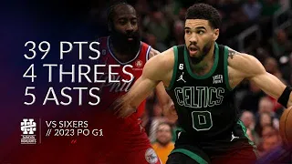 Jayson Tatum 39 pts 4 threes 5 asts vs Sixers 2023 PO G1