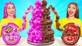 Chocolate Fountain Fondue Challenge | Funny Food Hacks by TeenDO Challenge