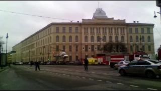 03.04.2017. После взрыва в метро. Посадка вертолета у Технологического Института.