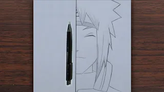 How to draw minato half face from naruto / easy  minato step-by-step / tutorial