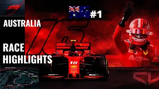 F1 2019 WORLD CHAMPIONSHIP MODE Australian Grand Prix Race Highlights | Charles Leclerc Ferrari