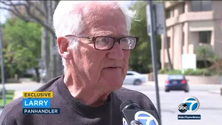 Panhandling but not penniless: Woodland Hills man sparks online debate | ABC7