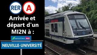 Arrivée et départ d’un MI2N Altéo à Neuville Université sur le RER A