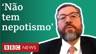 Eduardo Bolsonaro embaixador? “Não tem nepotismo nenhum”, diz Ernesto Araújo