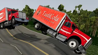 Realistic Dangerous high speed car and truck crash #67 BeamNG Drive