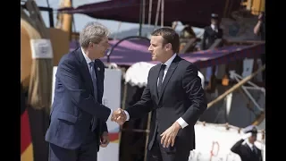 Trieste, Gentiloni accoglie il Presidente francese Macron