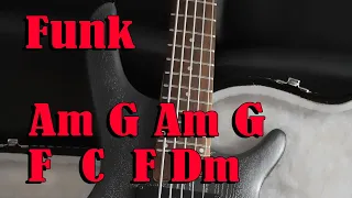 Funky Revolution  Backing Track in  Am | NO BASS | Chords Am G Am G  F C F Dm