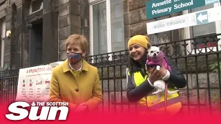 SCOTTISH ELECTION 2021: Nicola Sturgeon votes at her local polling station