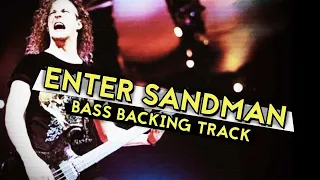 Metallica - Enter Sandman (Bass Backing Track w/ tab on screen)