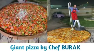 Making giant pizza by chef burak #shorts