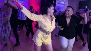 Brandon Ayala and Karel Flores dancing at the Miami Salsa Congress 2023
