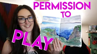 Permission to PLAY (watercolor, gouache & ink) ✶ Long Sketchbook & Chat Session