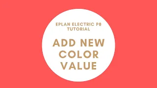 Add New Color in Connection Colors Category | EPLAN Electric P8