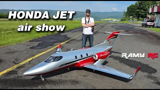 Flying my RC Honda jet at an airshow in Germany