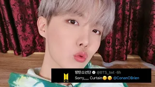 BTS J-Hope apologize to Conan O’ Brien on Twitter and Starts to fallow him 💖