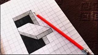 Easy 3D Drawing Tutorial! 😱 Easy 3D illusion Drawing tutorial #3d