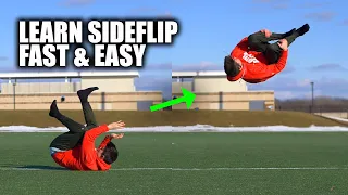 Learn to SideFlip Easiest way Fast Parkour- Turn a SideRoll into a Side Flip