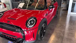 2023 Chili Red MINI Cooper S Convertible with Malt Brown Chesterfield Leather with Iconic 2.0 Trim