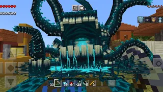 Warden Boss mod in Village in Minecraft