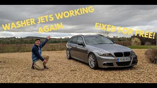 FIX YOUR BROKEN WINDSCREEN WASHER JETS FOR FREE! DEBRIS REMOVAL & FILTER CLEANING ON A BMW E91 335i