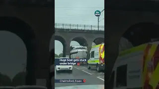 Huge boat gets stuck under bridge in Essex #itvnews