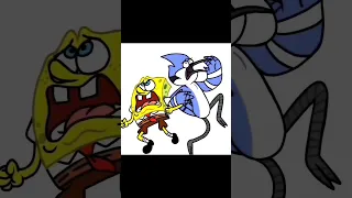 spongebob and mordecai sing golden hour #mordecai #spongebob #lethimcook #regularshow #shorts