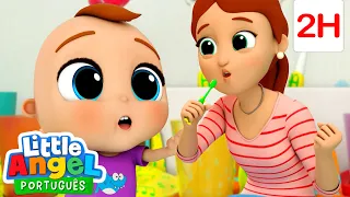 Escovando os Dentes com o Bebê João! | 2 HORA Músicas Infantis em Português 🎵 | Little Angel Brasil