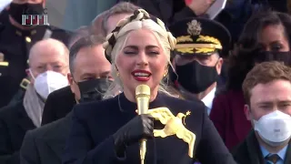 Lady Gaga sings the US national anthem in the inauguration of Joe Biden and Kamala Harris