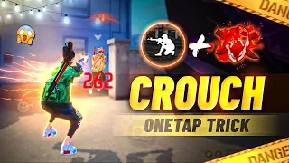 Crouch Headshot Trick // Free Fire Crouch One Tap Headshot Trick // Oneshot India ||