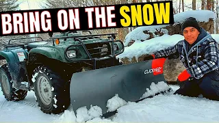 ATV Snow Plowing Video // Plowing Lots of Snow on Long Driveway ❄
