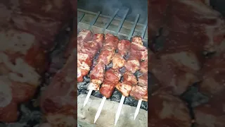 baliq shashlik hamda tovuq goshtiga shashlik