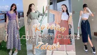 Korean Long Skirt Outfits Ideas || Korean Fashion Ideas || Cute Korean Skirts