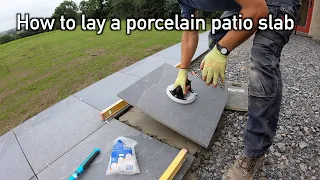 How to lay a porcelain patio slab