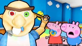 Baby Peppa Pig and George Pig VS ESCAPE BABY BOBBY DAYCARE IN ROBLOX