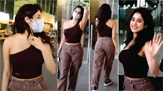 Bollywood Hot & Bold Actress Janhvi Kapoor Spotted at Airport in Stylish Dress | Mayapuri Cut